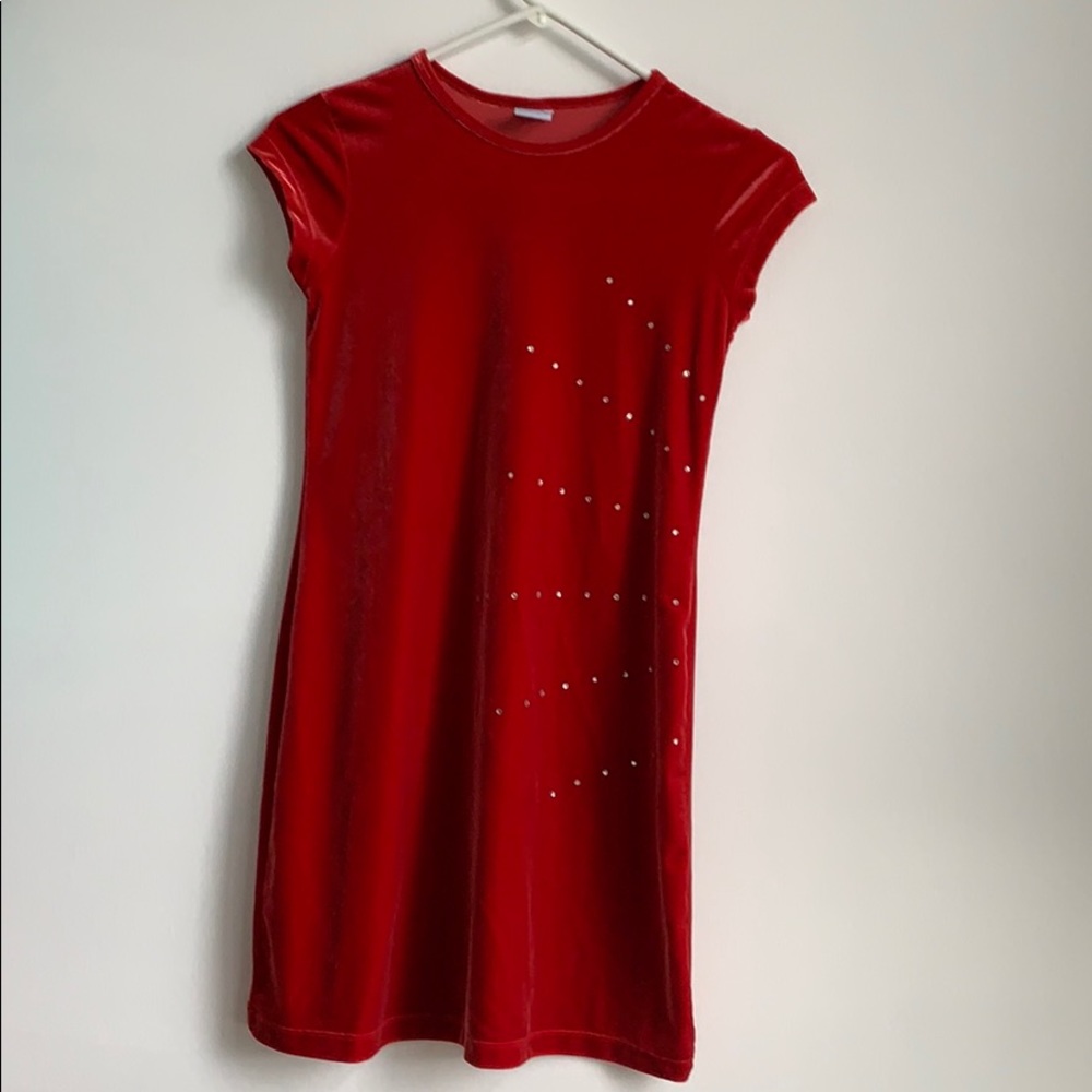 Red Velvet-feel Dress